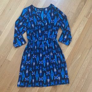 Everly blue patterned dress